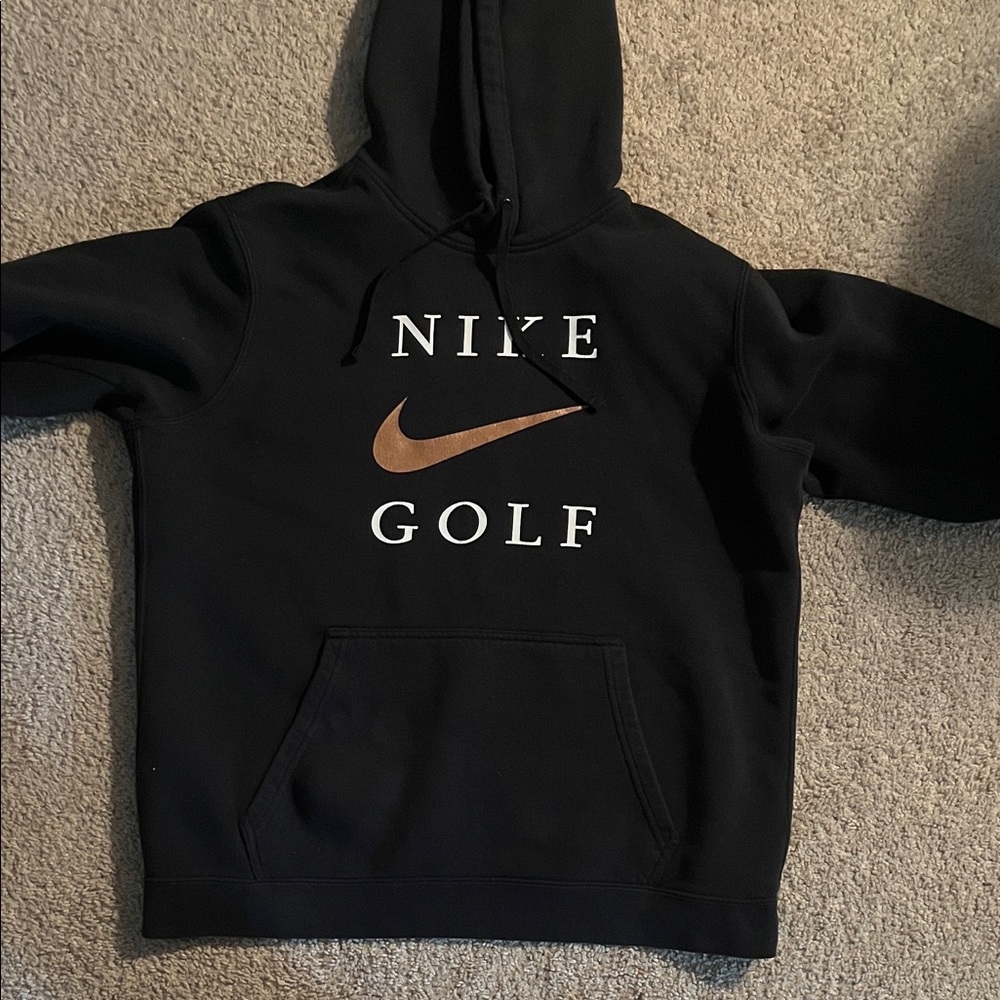 Nike Black Hoodie with Brown Logo